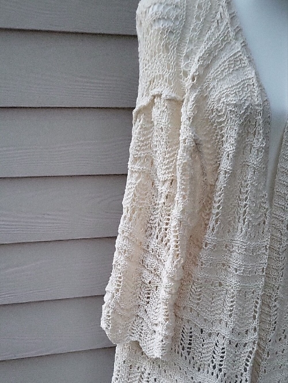 POL Open-Front Crochet Cardigan in Cream Size Small - Picture 4 of 8